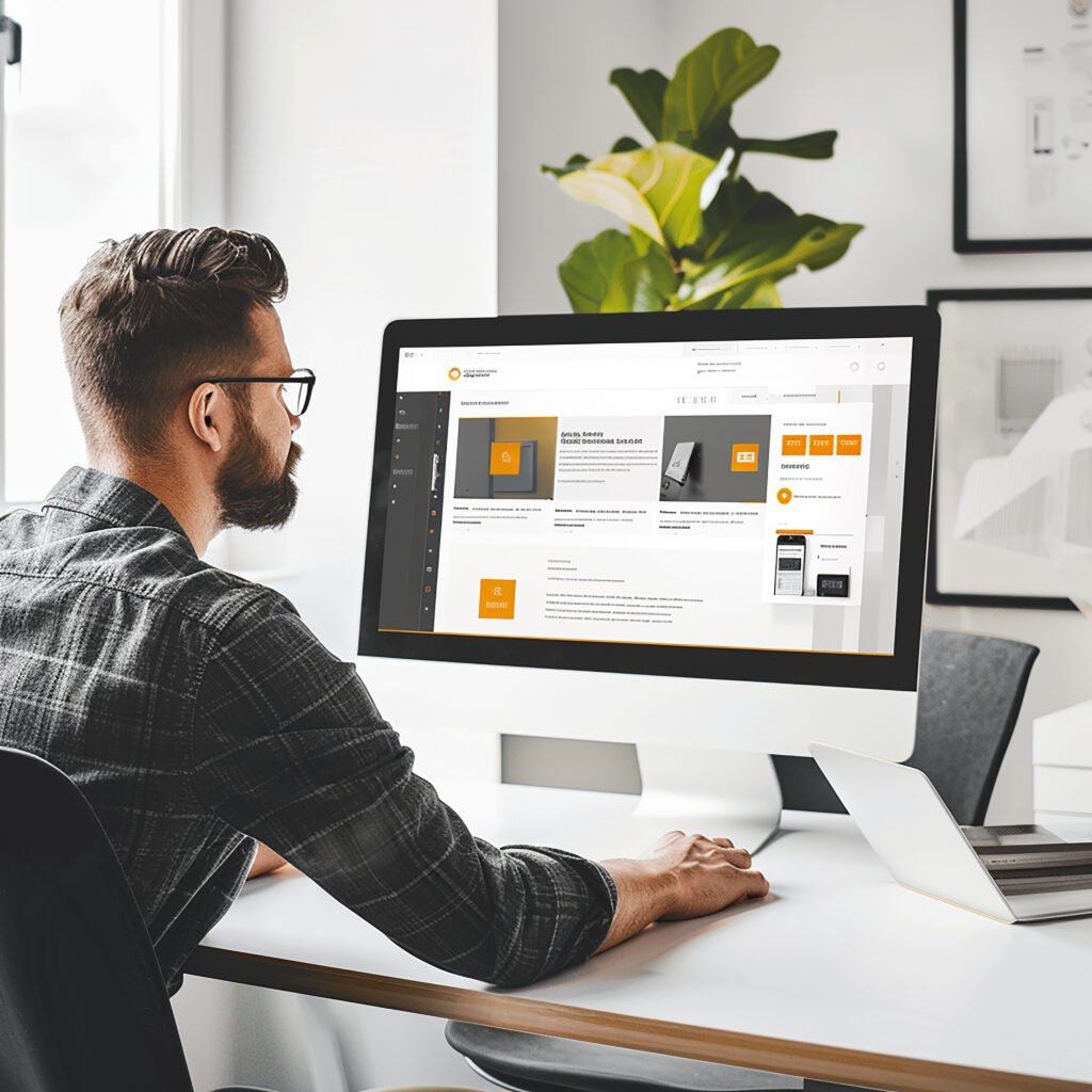 um-homem-senta-se-em-uma-mesa-com-uma-tela-de-computador-que-diz-nao